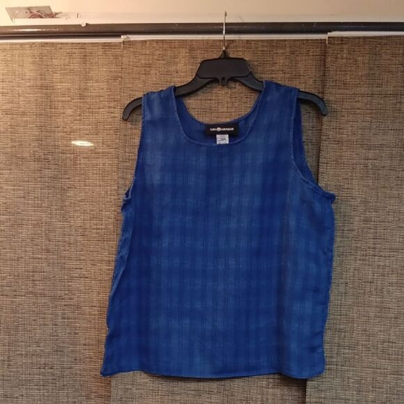 Sag Harbor Blue 100% Linen Tank Top - Picture 1 of 4